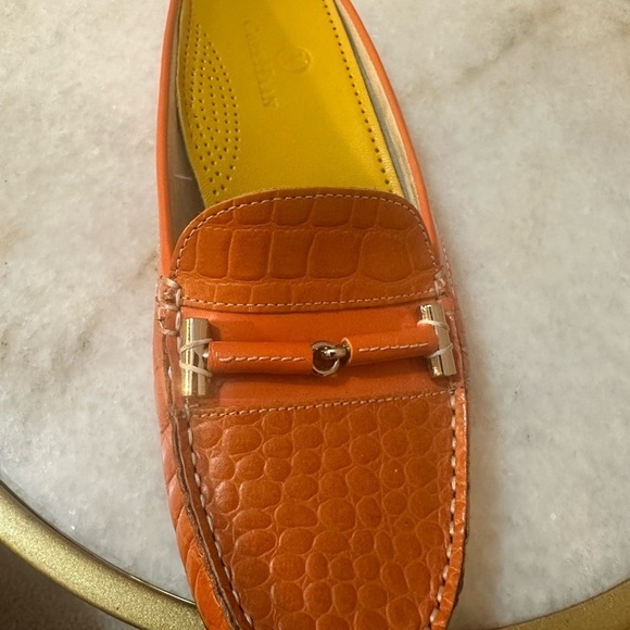 Cole Haan Orange Croc-Embossed Slides -  Size 6 - Picture 3 of 4